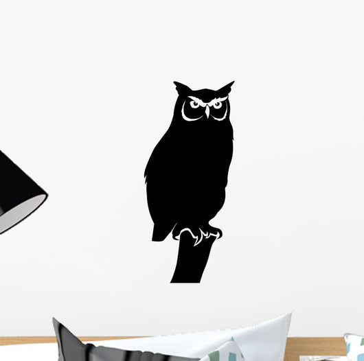 Owl Standing Branch Bird Wall Decal