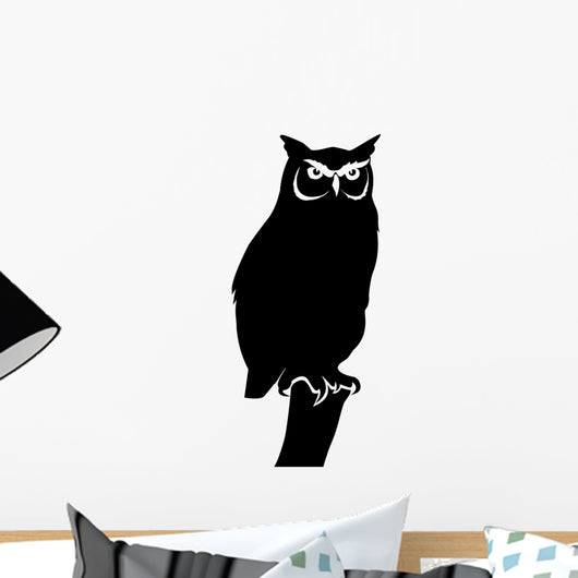 Owl Standing Branch Bird Wall Decal