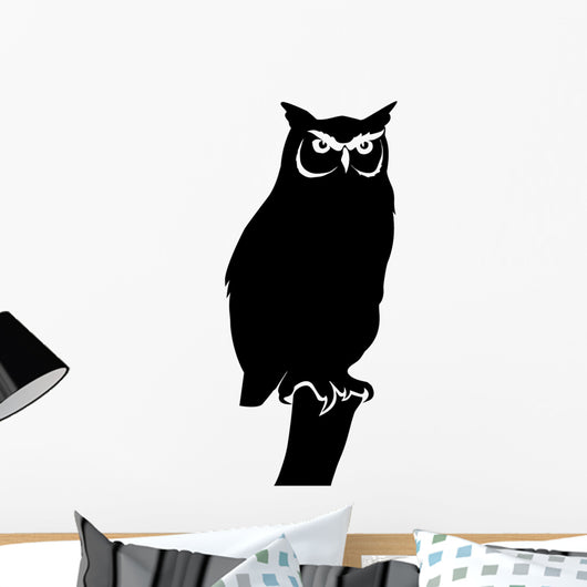 Owl Standing Branch Bird Wall Decal
