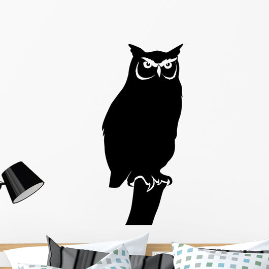 Owl Standing Branch Bird Wall Decal