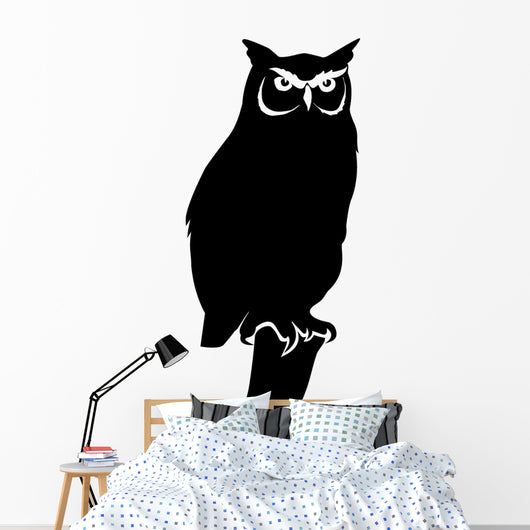 Owl Standing Branch Bird Wall Decal