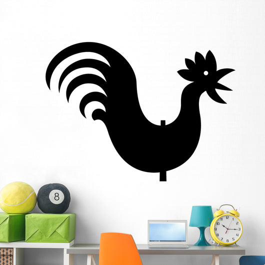 Rooster Illustrated Bird Silhouette Wall Decal