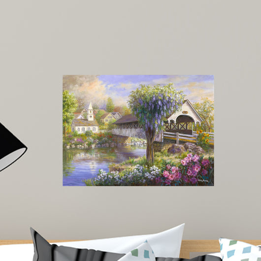 Picturesque Covered Bridge Wall Mural