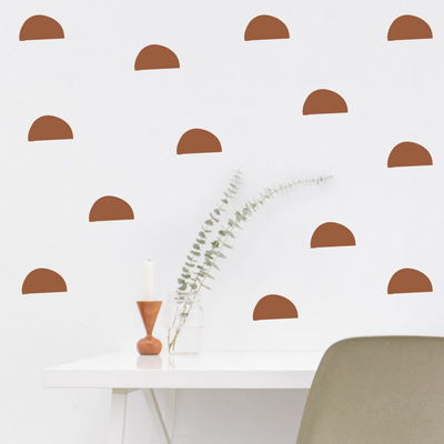 Terracotta Arch Nursery Wall Decals — Earthy Peel and Stick Half Circles