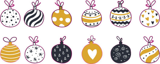 Colorful Christmas Ornament Decals | 3