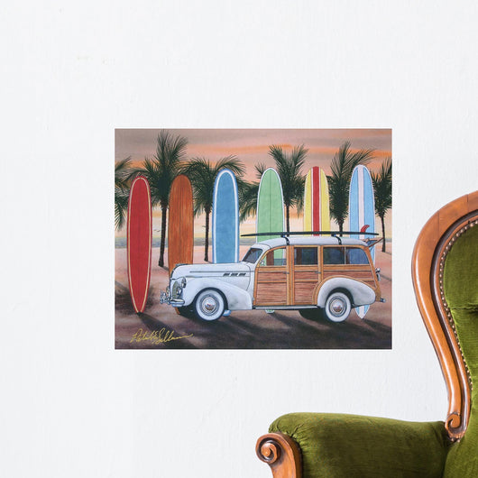 Sunset Woody Wall Mural