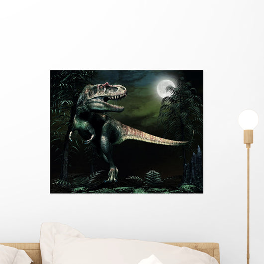 Albertosaurus Hunts Moonlight Wall Decal