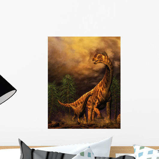 Camarasaurus Adult and Offspring Wall Decal