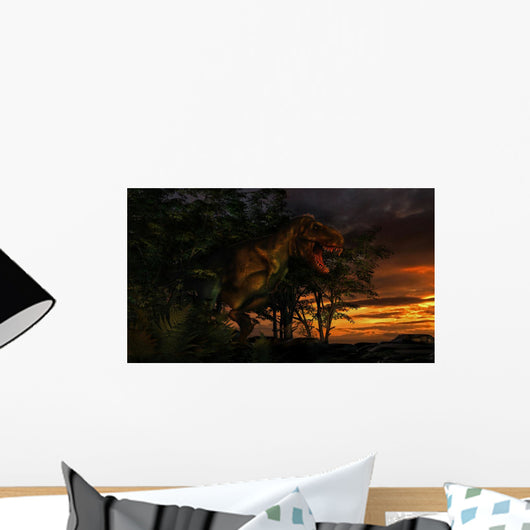 Tyrannosaurus Rex Emerging from Wall Decal