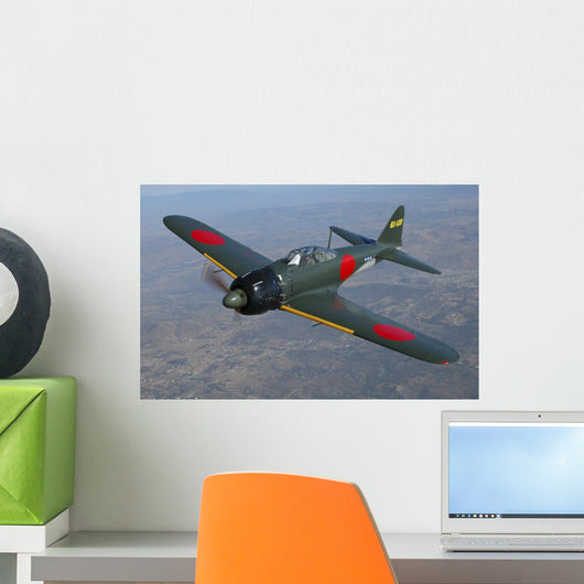 A6m Japanese Zero Flying Front Wall Decal