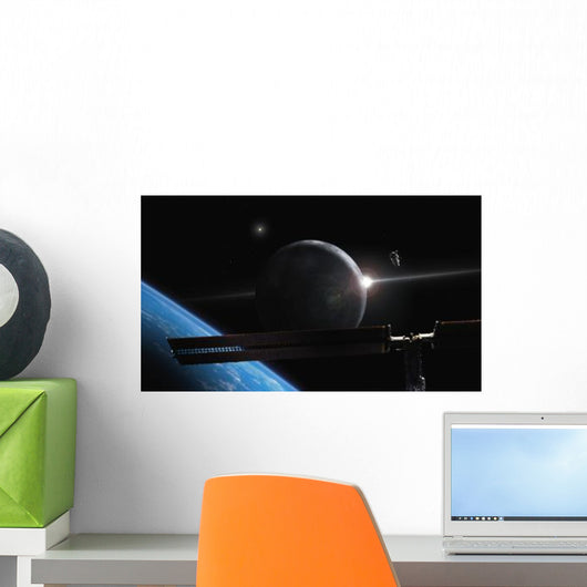 Illustration Astronaut Orbit over Wall Decal