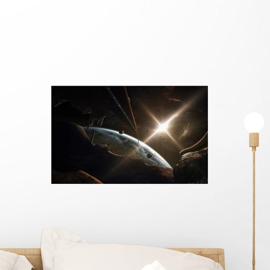 Mining Colony Asteroid Wall Decal
