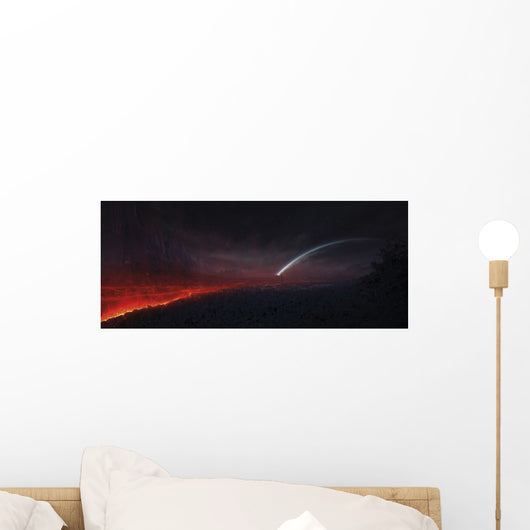 Volcanic Eruption within City Wall Decal