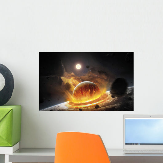Apocalyptic Space Scene with Wall Decal Design 1