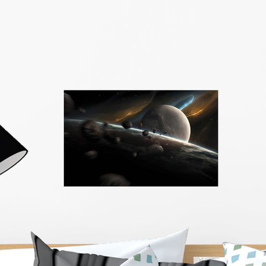 Dynamic Space Scene with Wall Decal