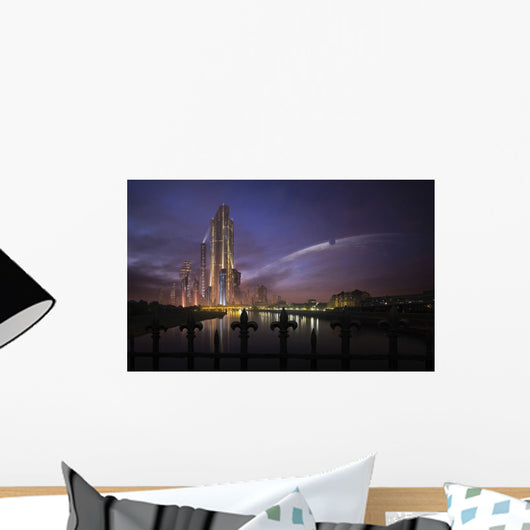 Futuristic City Extraterrestrial Planet Wall Decal
