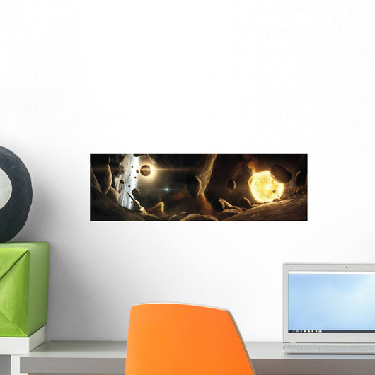 Asteroid Field Next to Wall Decal