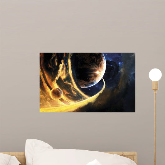 Abstract Science Fiction Scene Wall Decal