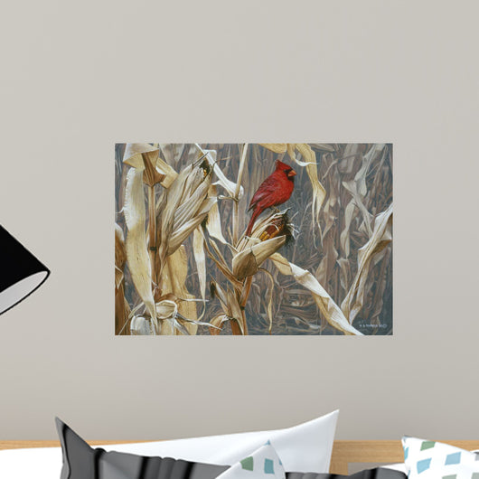 Autumn Cornfield Cardinal Wall Decal