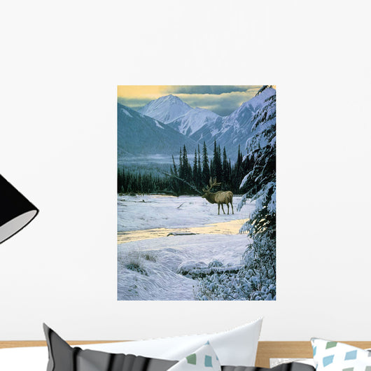 Yellow Dawn American Elk Wall Decal