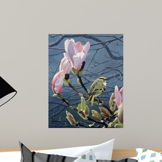 Kinglet and Magnolia Wall Decal
