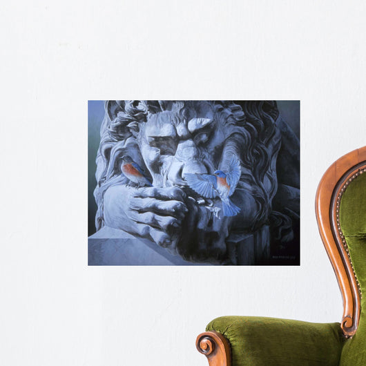 Bluebirds Landing Lion Wall Decal