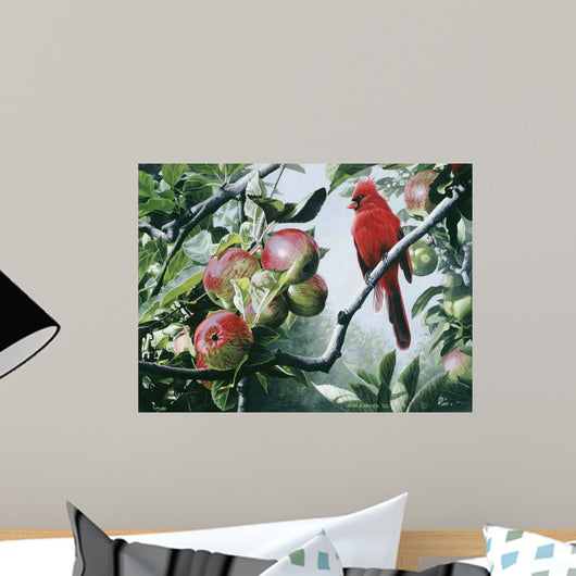 Cardinal and Apples Wall Decal