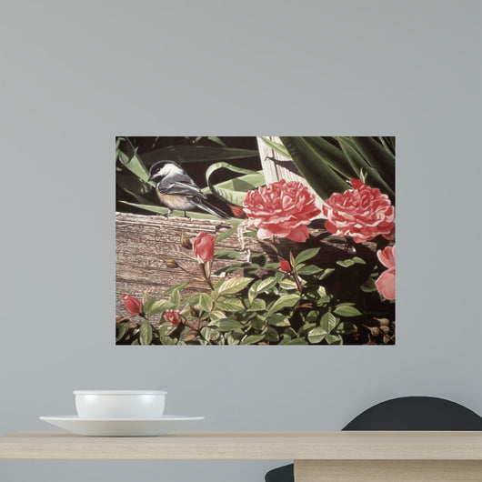 Rail Fence and Roses Wall Decal