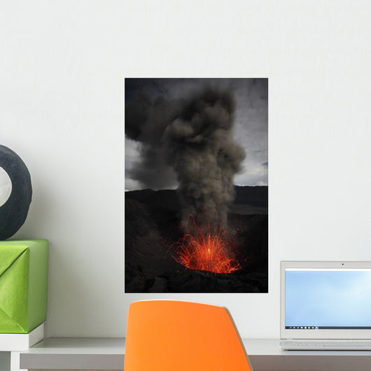 Strombolian Eruption Mount Bromo Wall Decal Design 2