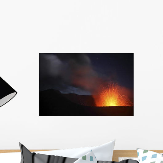 Strombolian Eruption Starlit Night Wall Decal Design 2