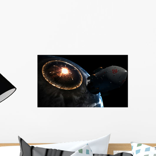 Orion-drive Spacecraft Leaving Earth Wall Decal