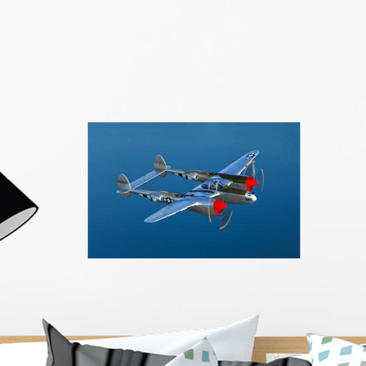 Lockheed P-38 Lightning Fighter Wall Decal Design 1