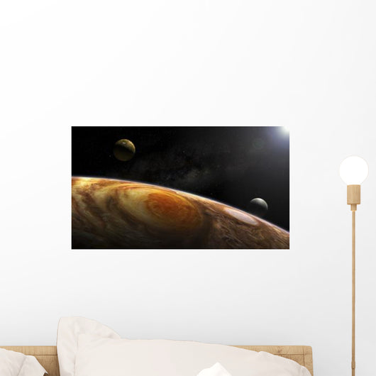 Jupiter's Moons Io and Wall Decal