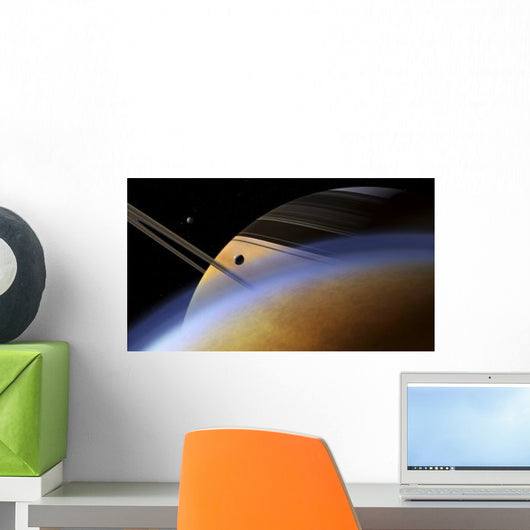 Ringed Giant Saturn Rises Wall Decal