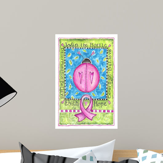 Breast Cancer Awareness Courage Wall Decal Design 1