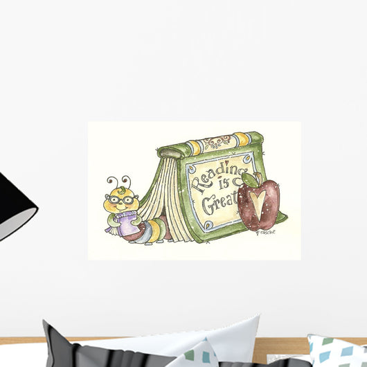 Bookworm Book Wall Decal
