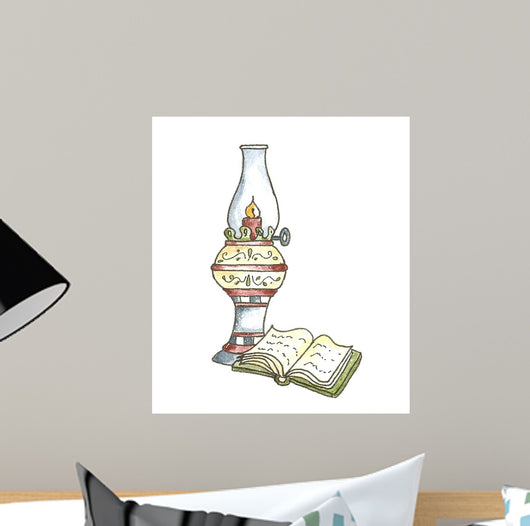 School Lamp Book Wall Decal