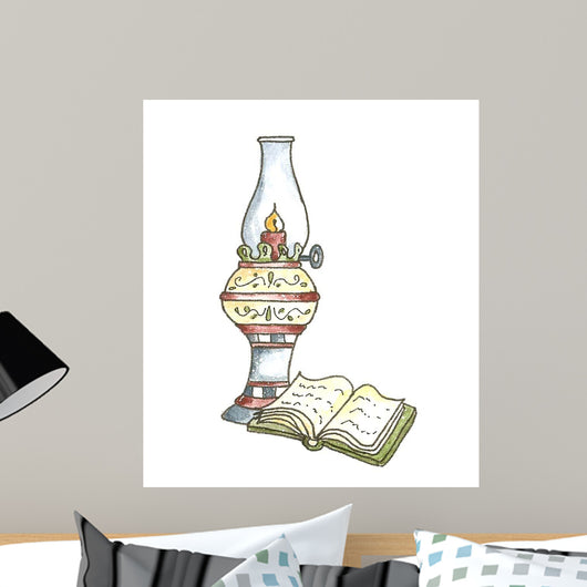 School Lamp Book Wall Decal