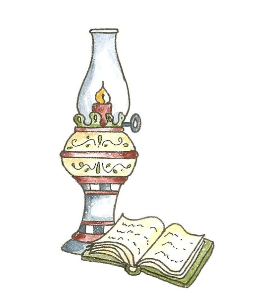 School Lamp Book Wall Decal