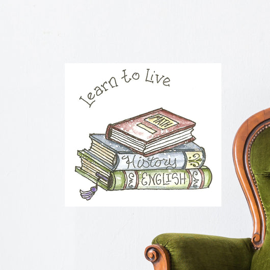 School Three Books Wall Decal