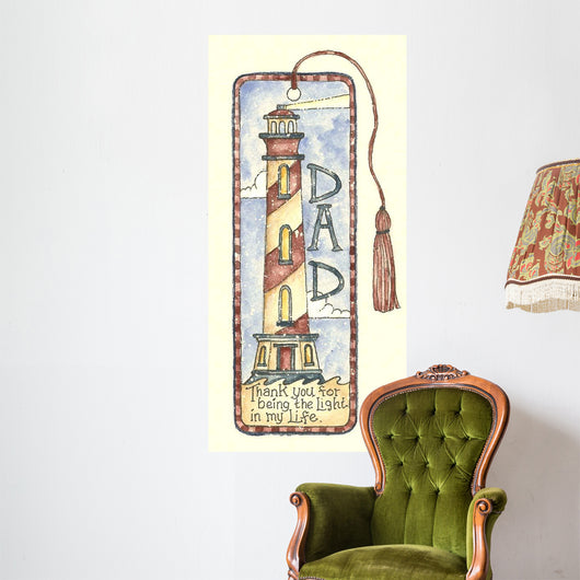 Dad Lighthouse Bookmark Wall Decal
