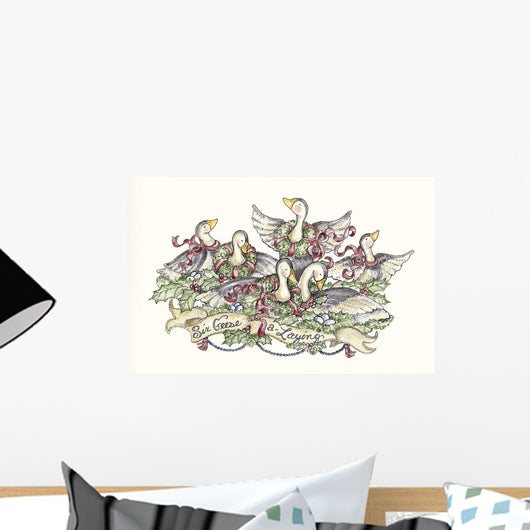 Six Geese Laying Wall Decal