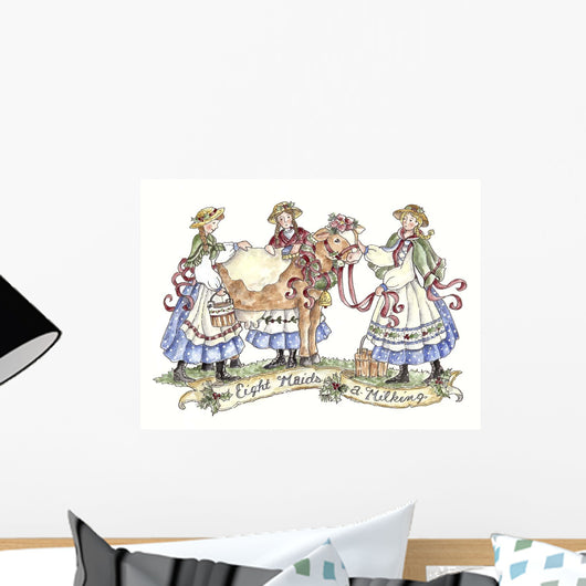 Eight Maids Milking Wall Decal Design 2