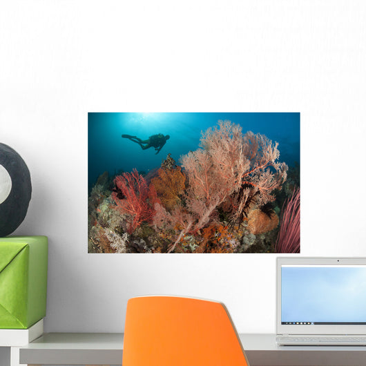 Gorgonian Sea Fans Reef Wall Decal Design 2