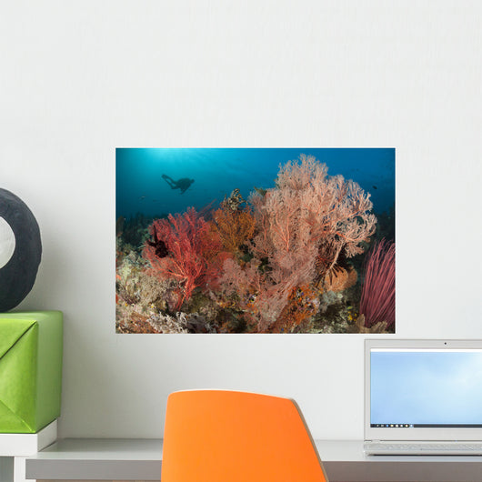 Gorgonian Sea Fans Reef Wall Decal Design 1