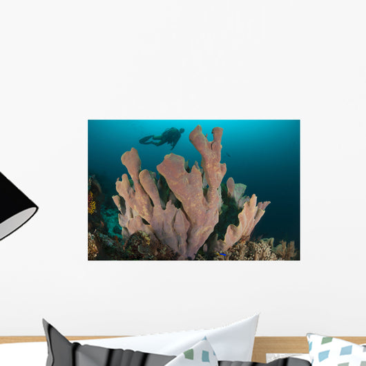 Diver and Elephant Ear Wall Decal Design 1