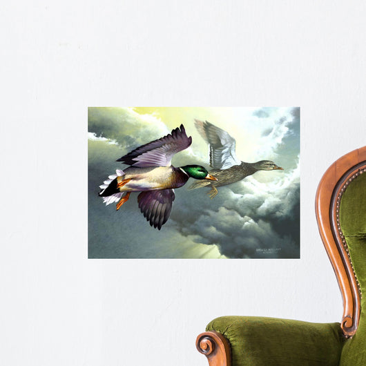 Mallards In Flight Wall Mural