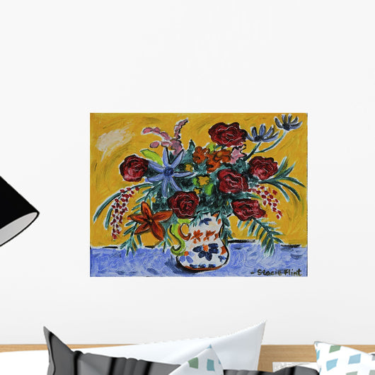 Chinese Porcelain with Bouquet Wall Decal