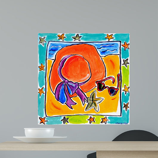 Beach Hat Sunglasses Starfish Wall Decal