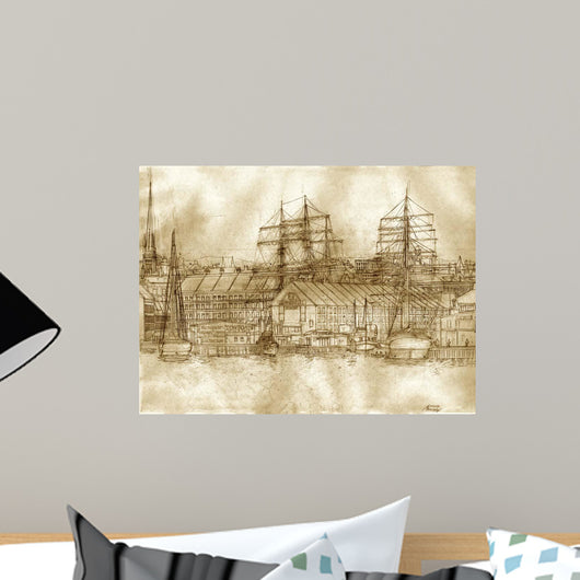 Boston Harbor C 1877 Wall Decal